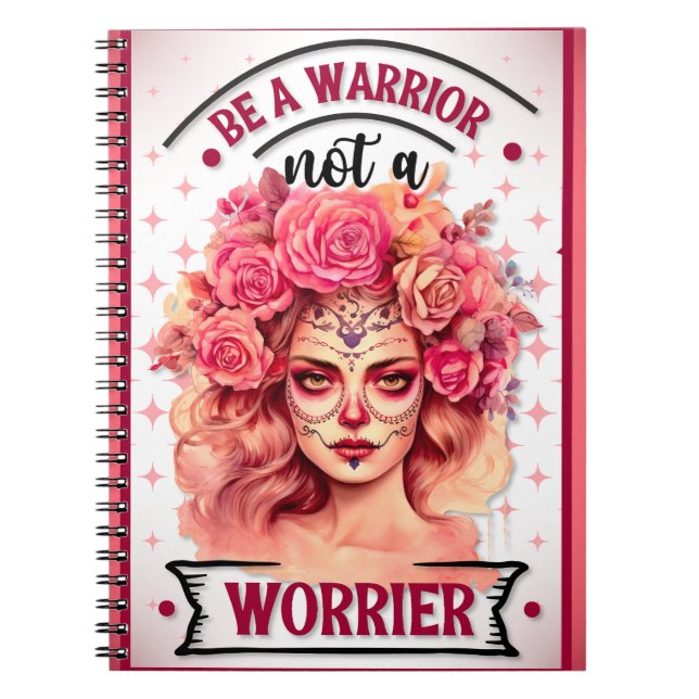 Rosa och Söt Sugar Skull Anteckningsbok (Framsidan)