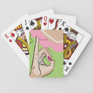 Rosa- och spelkort för verklig Söt och grönt