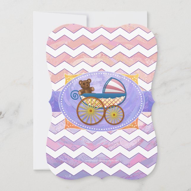 Rosa och Stinky Baby Saker Inbjudningar (Framsida)