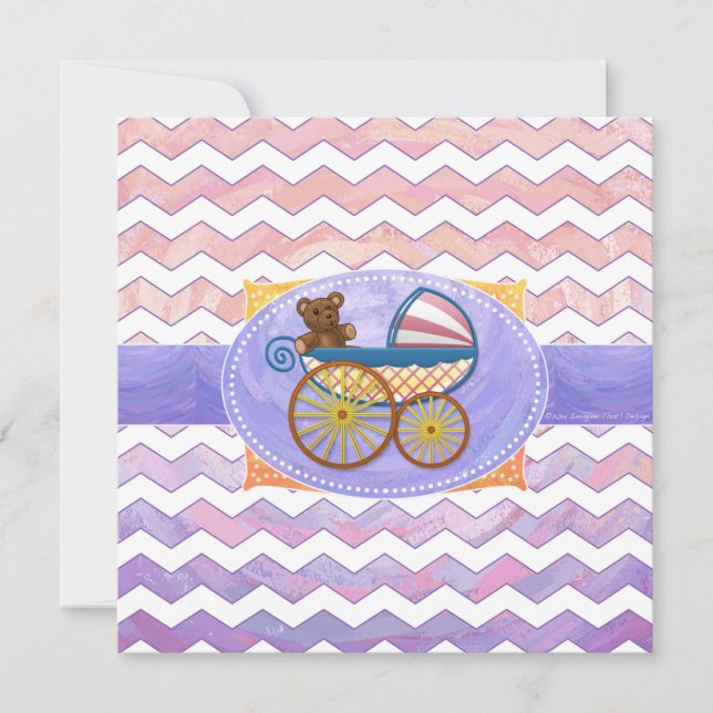 Rosa och Stinky Baby Saker Inbjudningar (Framsida)