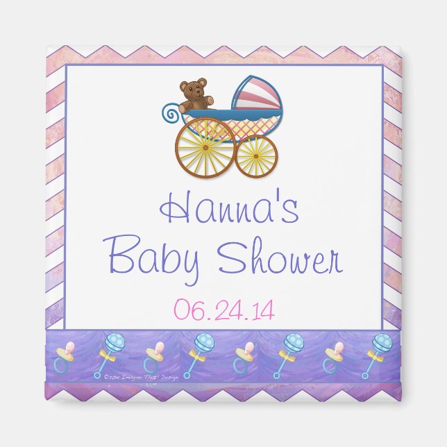 Rosa och Stinky Baby Saker Magnet (Framsidan)