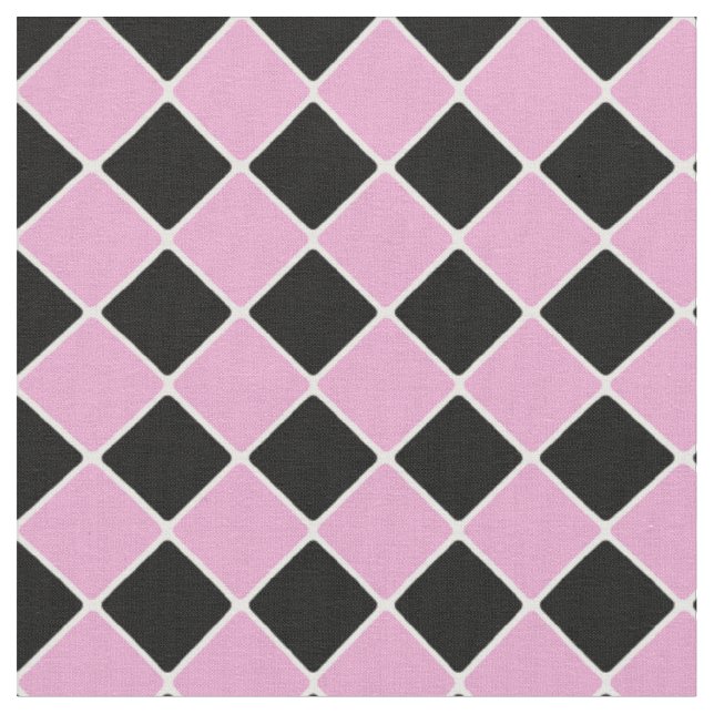 Rosa och svart 1950-talets rombformade plattor tyg (Närbild)