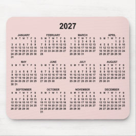 Rosa och svart 2027-kalender musmatta