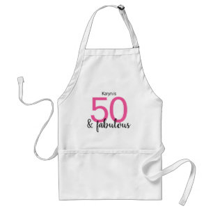 Rosa och svart 50 och Fabulous 50:e födelsedagen Förkläde