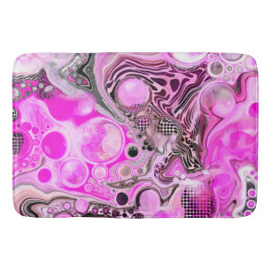 Rosa och svart Abstrakt Fluid Art Badrumsmatta