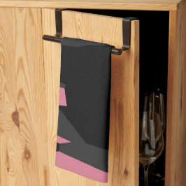 rosa och svart abstrakt kökshandduk