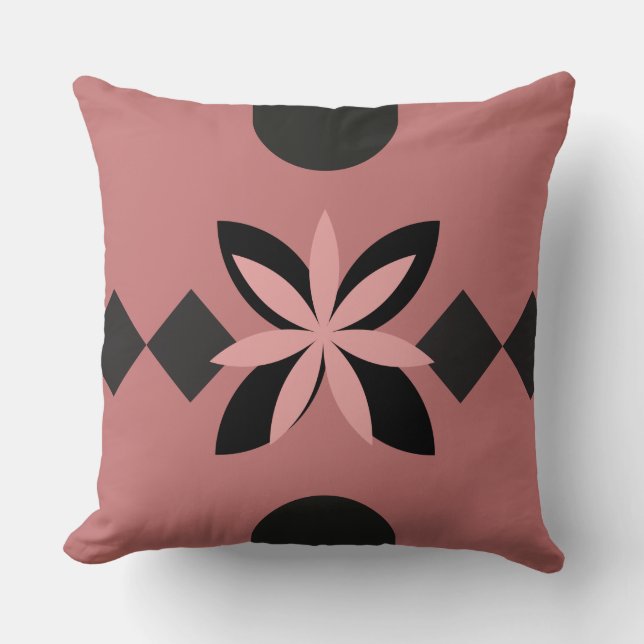 ROSA OCH SVART ABSTRAKT KUDDE (Framsida)