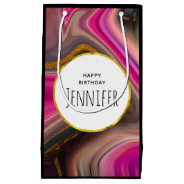 Rosa och svart Abstrakt med Guld Swirls