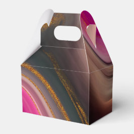 Rosa och svart Abstrakt med Guld Swirls Presentaskar