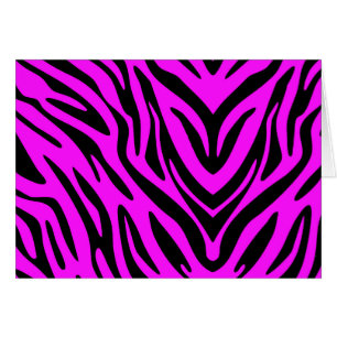 Rosa och svart Abstrakt Zebra Hälsningskort