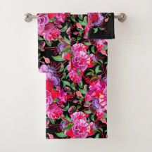 Rosa och svart akvarell fuchsia blommor