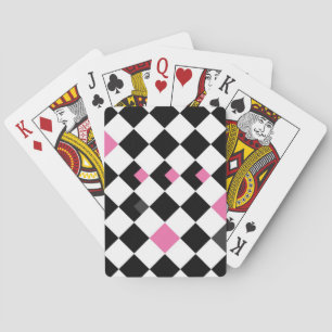 Rosa och svart Argyle Casinokort