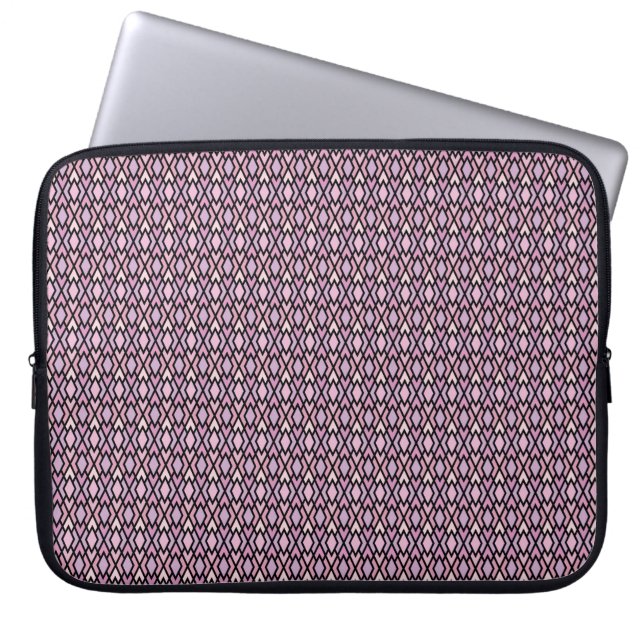 Rosa och svart argyle laptop sleeve (Framsidan)