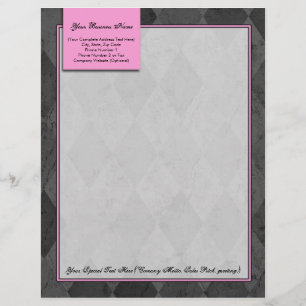 Rosa och svart Argyle Letterhead Brevhuvud