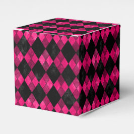 Rosa och svart Argyle presentlåda