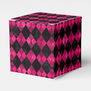 Rosa och svart Argyle presentlåda