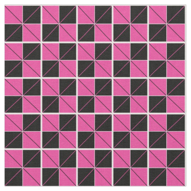Rosa och svart argyllekontroller tyg (Närbild)