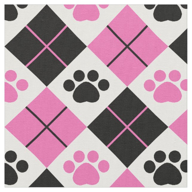 Rosa och svart argyllepa Mönster Tyg (Närbild)