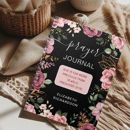 Rosa och svart blomma Ordspråksboken 31 bönebok Anteckningsbok