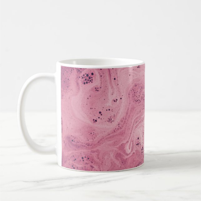 Rosa och svart blommigt kaffemugg (Vänster)