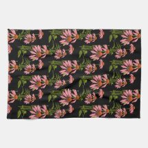 rosa och svart blommigt