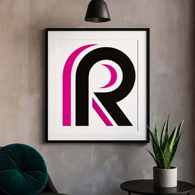 Rosa och svart bokstav R Poster (Skapare uppladdad)