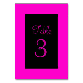 Rosa och svart bordsnummer