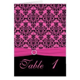 Rosa och svart Bordsnummer av skada Hälsningskort