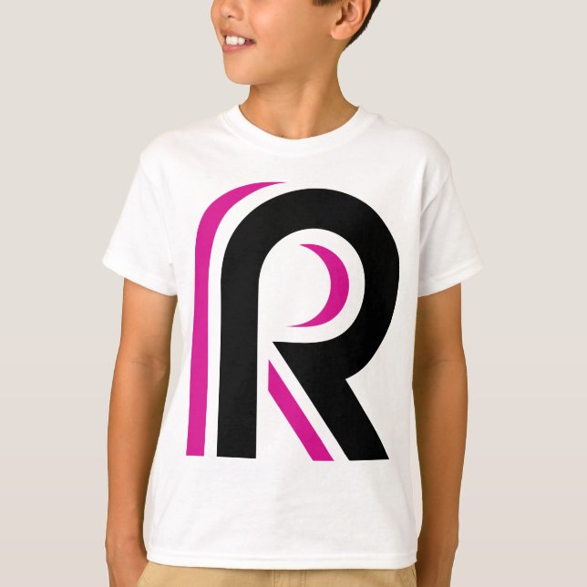 ROSA OCH SVART BREV R T SHIRT (Framsida)