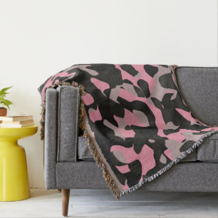 Rosa och svart Camo Filt