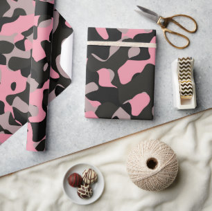 Rosa och svart Camo Presentpapper