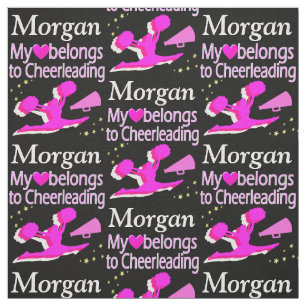 ROSA OCH SVART CHEERLEADER KÄRLEK PERSONALIZE FABR TYG