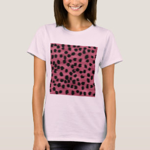 Rosa och svart Cheetahtryckmodell T Shirt