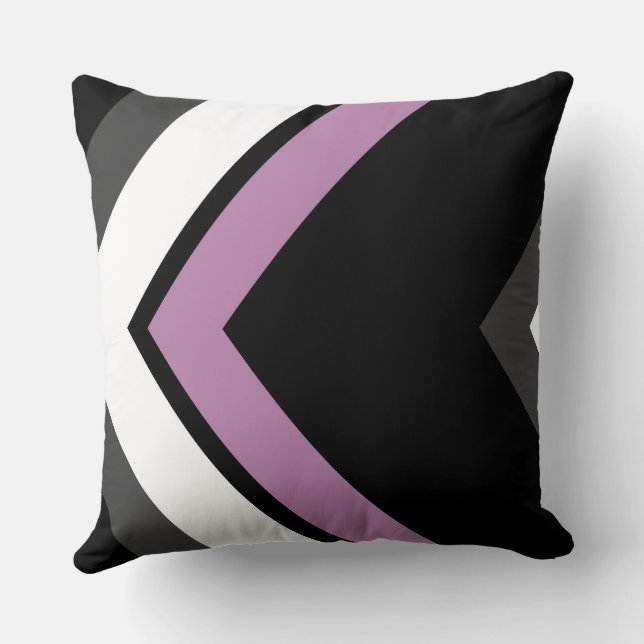 Rosa och svart Chevron Mönster Kudde (Baksida)