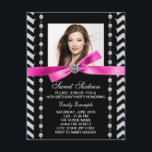 Rosa och svart Chevron Sweet 16 Födelsedagsfest Inbjudningar<br><div class="desc">Elegant Black and rosa Chevron-foto sweet sixteen födelsedagsfest inbjudan. Den här elegantens rosa och svart chevron födelsedagsfest inbjudan är enkelt att anpassa för din händelse genom att lägga till information om foton och händelser, typsnitt stil, typsnitt storlek & färg och text. Observera att alla de klistermärken, kort och inbjudningssymboler som...</div>