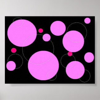 Rosa och svart cirkeldiagram poster