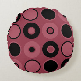 Rosa och svart cirklar Dekorativ kudde