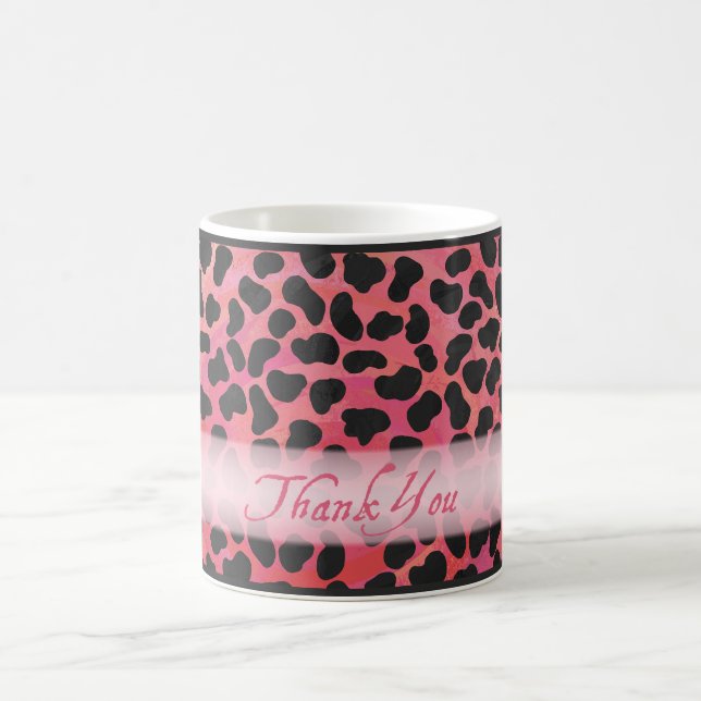 Rosa och svart Dalmatien Mönster Tack Kaffemugg (Center)
