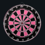 Rosa och svart dam dartboard piltavla<br><div class="desc">Rosa och svart dam ritbord. Lägg till namn som tillval</div>