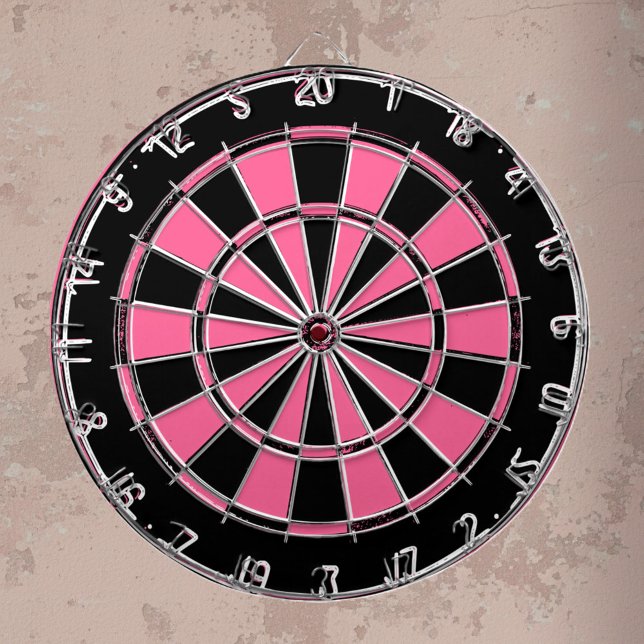 Rosa och svart dam dartboard piltavla (pink dartboard)
