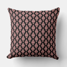 Rosa och svart Damask Soffa Cushion Kudde