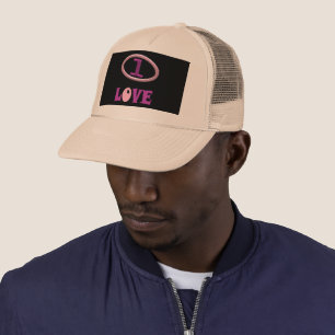 rosa och svart design för en lila i kärlek keps
