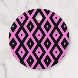 Rosa och svart diamanten mönster gåvor etiketter