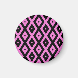 Rosa och svart diamanten mönster magnet