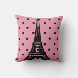 Rosa och svart Eiffel Torn Pillows Kudde