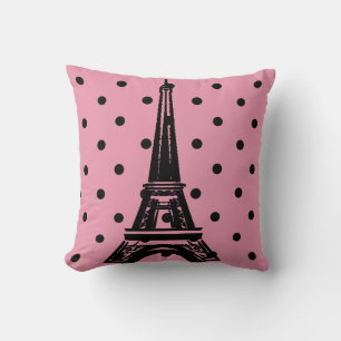 Rosa och svart Eiffel Torn Pillows Kudde