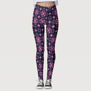 Rosa och svart Elegant Leggings