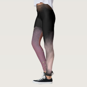 rosa och svart enkelt Modern galaxy Space mönster Leggings