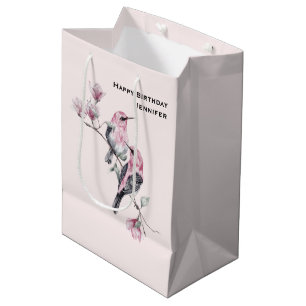 Rosa och svart fåglar på fågeldagen Träd Gren