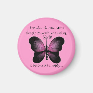 Rosa och svart fjärilsmagnet magnet